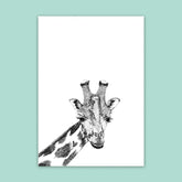 Giraffe Illustrierte Postkarte von Martina Müller, Baden